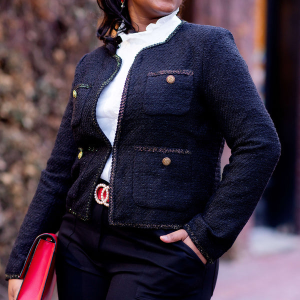 2025SS✨Lisière Bisentino Tweed Jacket 2025SS✨Lisière Bisentino Tweed Jacket Valentino - Azure