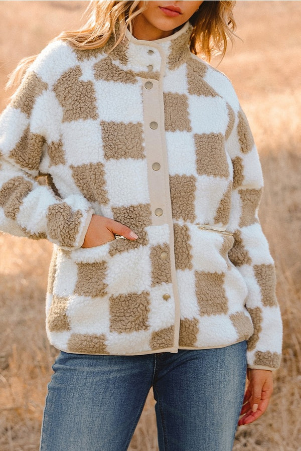 The Snuggle Check Sherpa Jacket – Coco Rosine