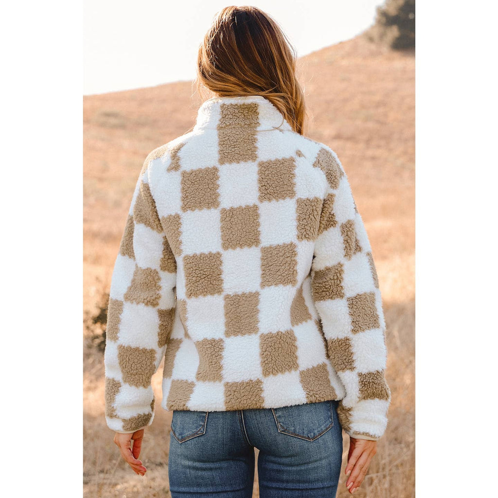 The Snuggle Check Sherpa Jacket – Coco Rosine